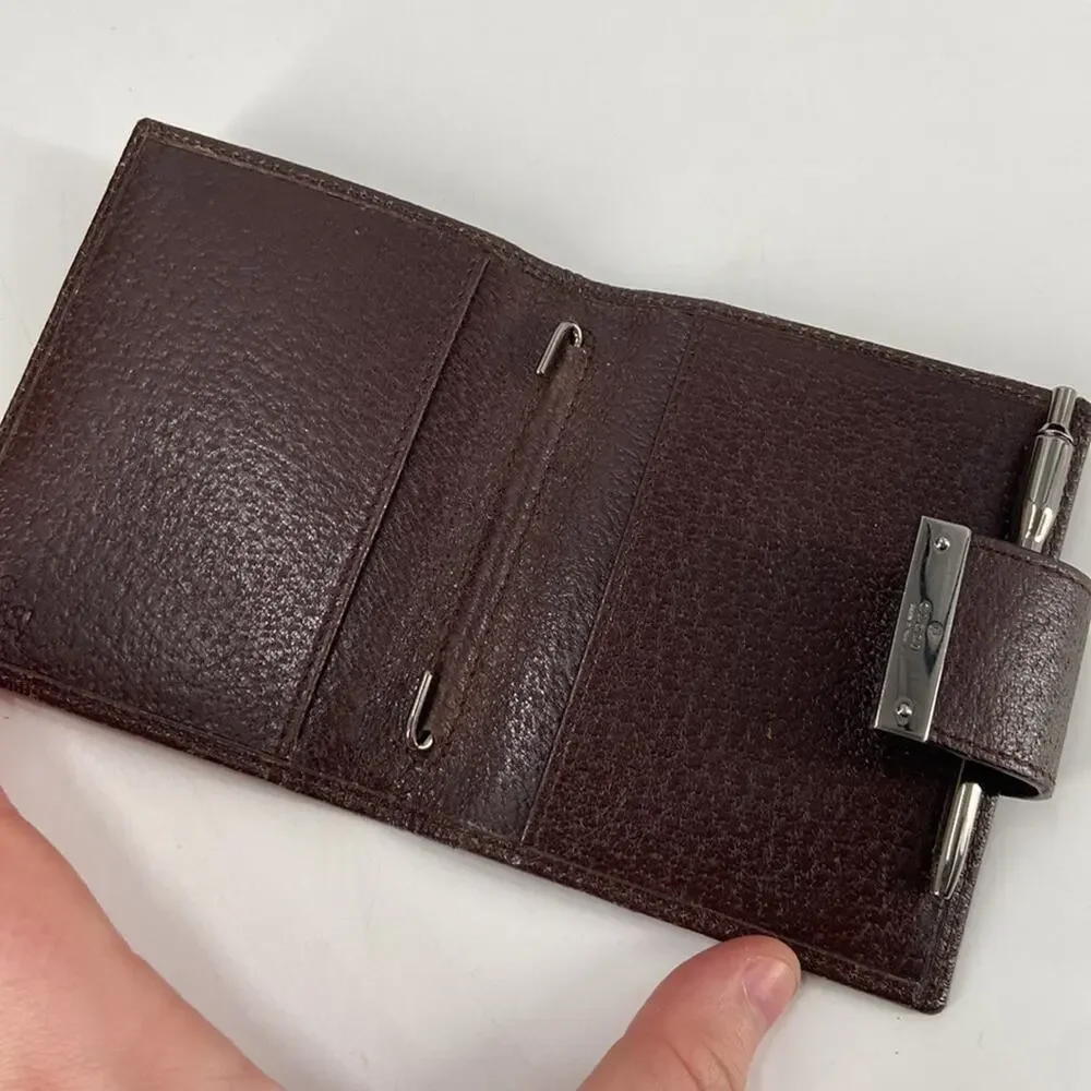 Vintage Gucci gg monogram leather canvas notebook cover